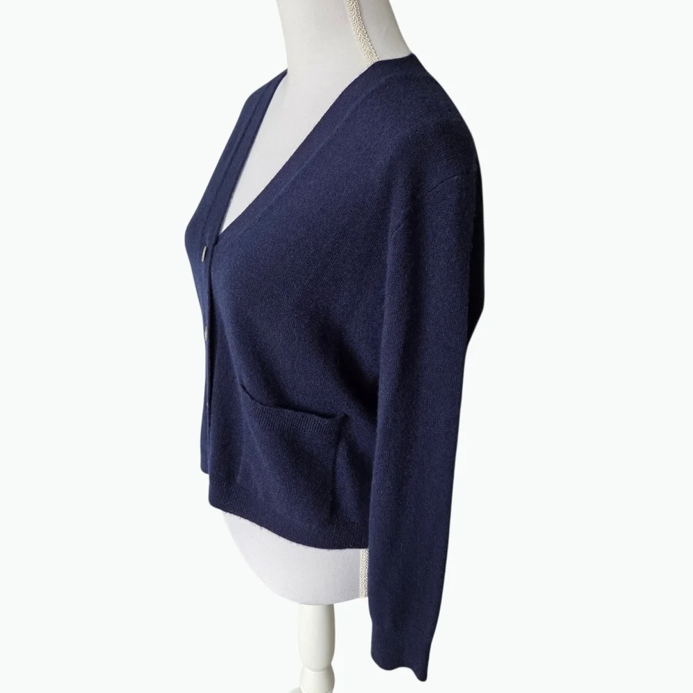 J. Crew 100% Cashmere Cardigan Navy Blue XXSmall